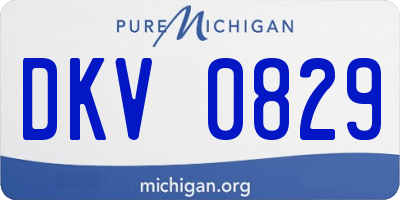 MI license plate DKV0829