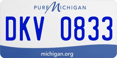 MI license plate DKV0833