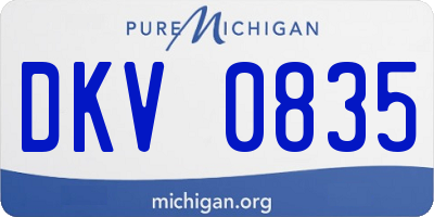 MI license plate DKV0835