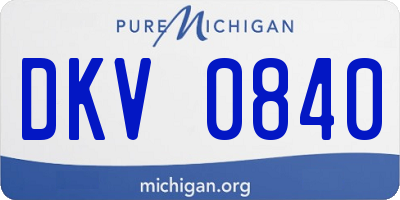 MI license plate DKV0840