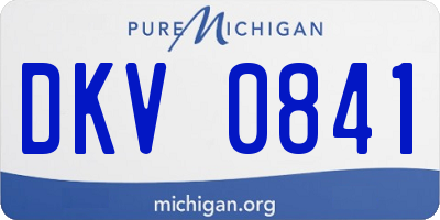 MI license plate DKV0841