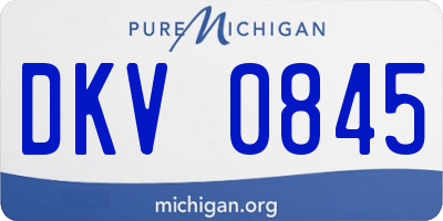 MI license plate DKV0845