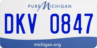 MI license plate DKV0847