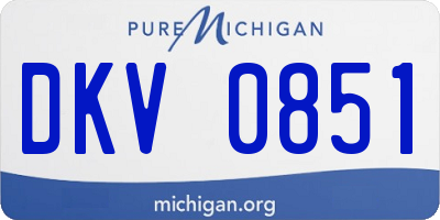 MI license plate DKV0851