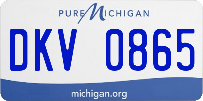 MI license plate DKV0865