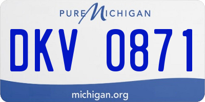 MI license plate DKV0871