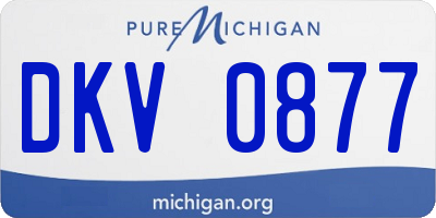 MI license plate DKV0877