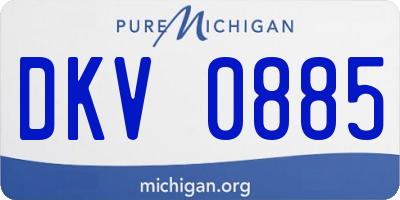 MI license plate DKV0885