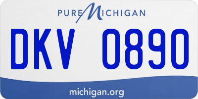MI license plate DKV0890