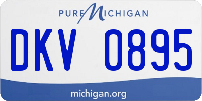 MI license plate DKV0895
