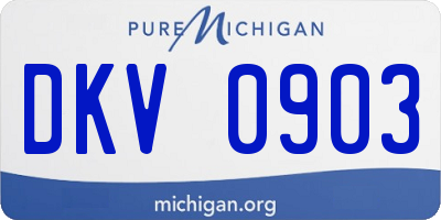 MI license plate DKV0903