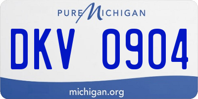 MI license plate DKV0904