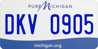 MI license plate DKV0905