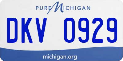 MI license plate DKV0929