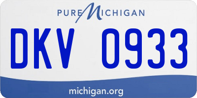 MI license plate DKV0933