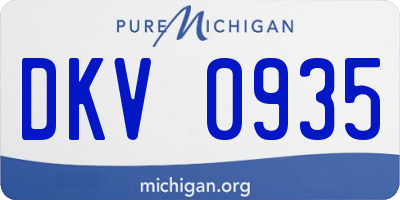 MI license plate DKV0935