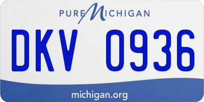 MI license plate DKV0936