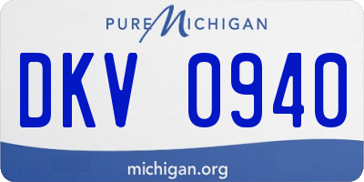 MI license plate DKV0940