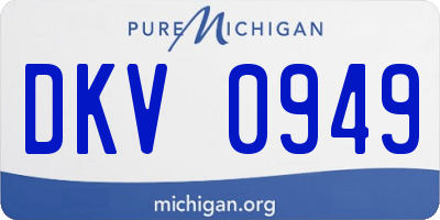 MI license plate DKV0949
