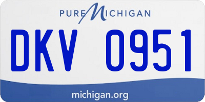 MI license plate DKV0951