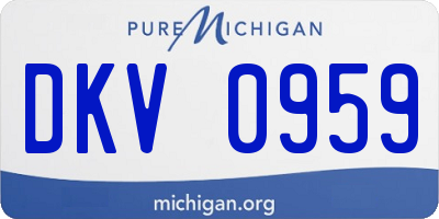 MI license plate DKV0959