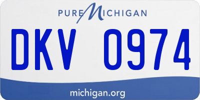 MI license plate DKV0974