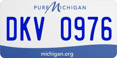 MI license plate DKV0976