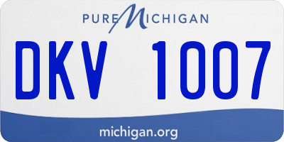 MI license plate DKV1007