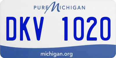 MI license plate DKV1020