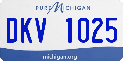 MI license plate DKV1025