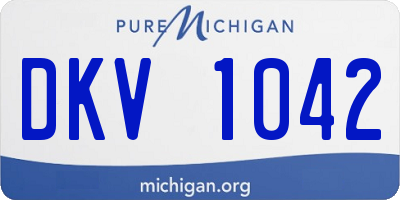 MI license plate DKV1042