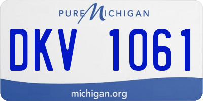 MI license plate DKV1061
