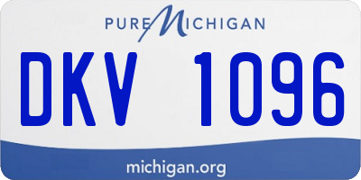 MI license plate DKV1096
