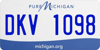 MI license plate DKV1098