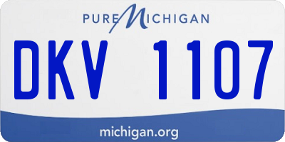 MI license plate DKV1107