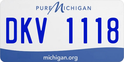 MI license plate DKV1118