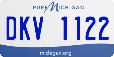 MI license plate DKV1122