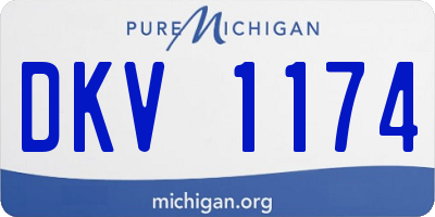 MI license plate DKV1174