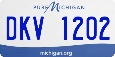 MI license plate DKV1202