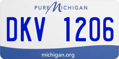 MI license plate DKV1206