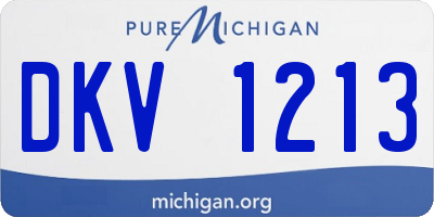 MI license plate DKV1213