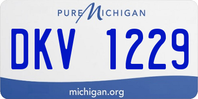 MI license plate DKV1229