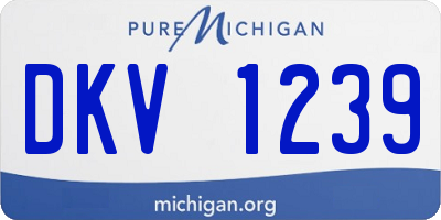 MI license plate DKV1239