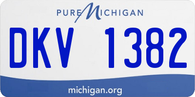 MI license plate DKV1382