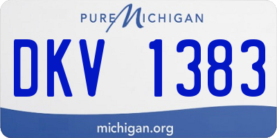 MI license plate DKV1383
