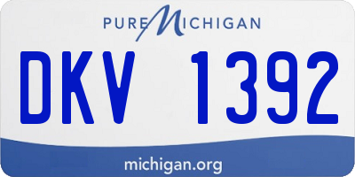 MI license plate DKV1392