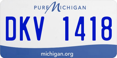 MI license plate DKV1418