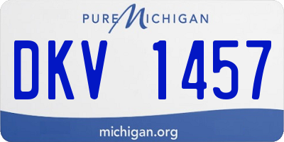 MI license plate DKV1457