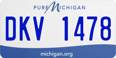 MI license plate DKV1478