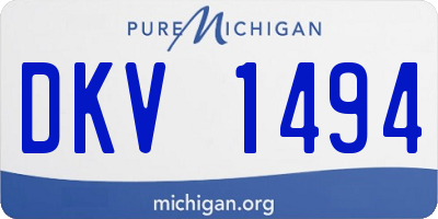MI license plate DKV1494
